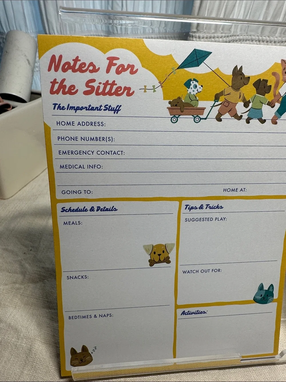 Notes For the Sitter Notepad with 2 Pen Set NWT
